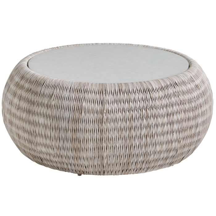 Tommy Bahama Seabrook 40" Round Cocktail Table with Glass Top - 3430-943C
