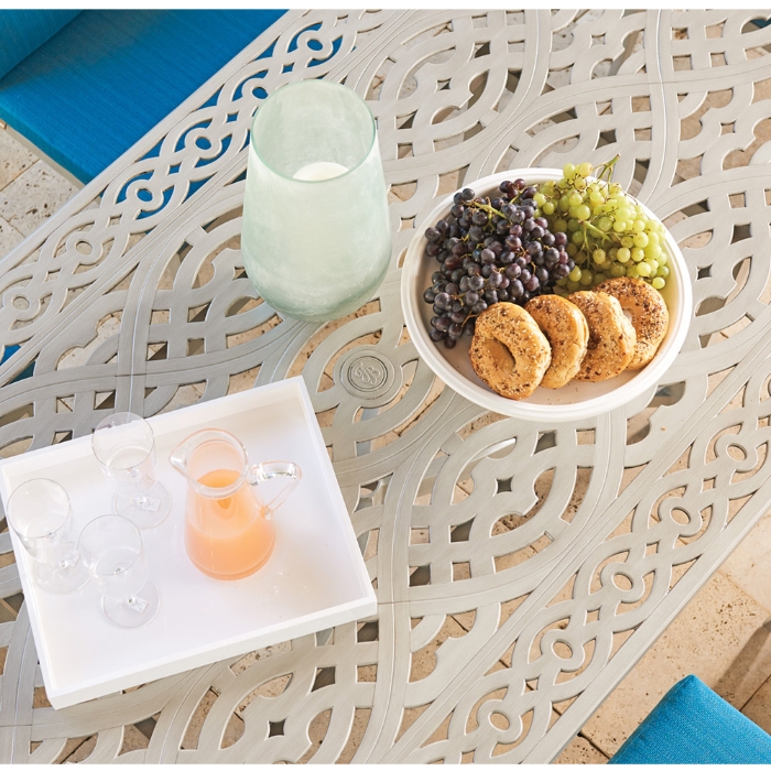 Silver sands dining table top detail