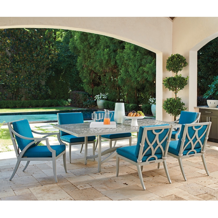 silver sands aluminum dining chair with foam cushions set