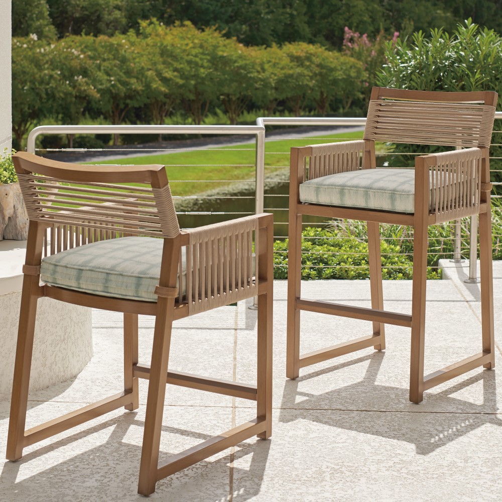 St Tropez aluminum bar stool with foam cushion