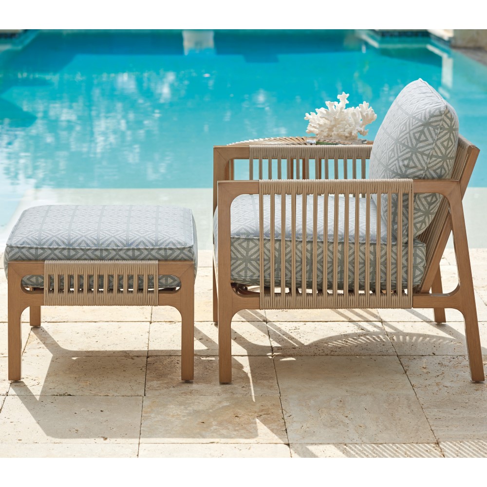 St tropez aluminum ottoman with deep seating cushion