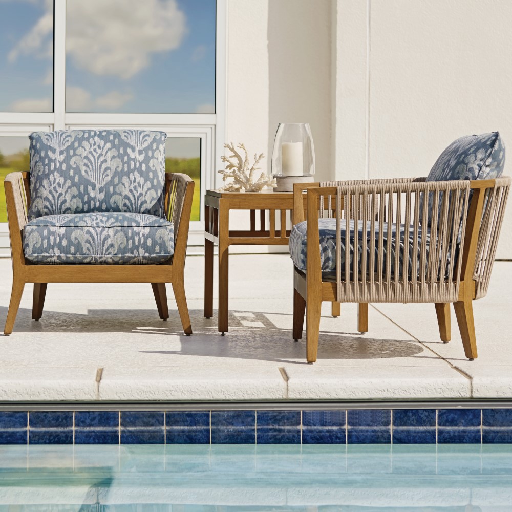 St Tropez aluminum Occasional Chair with deep seating cushions