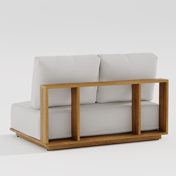 Tropitone Arlo Teak Armless 2-Seaters back