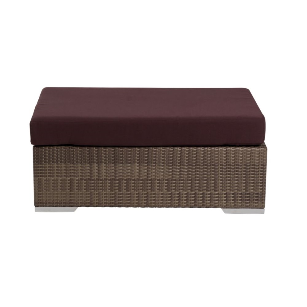 Arzo wicker ottoman with deep seating cushion