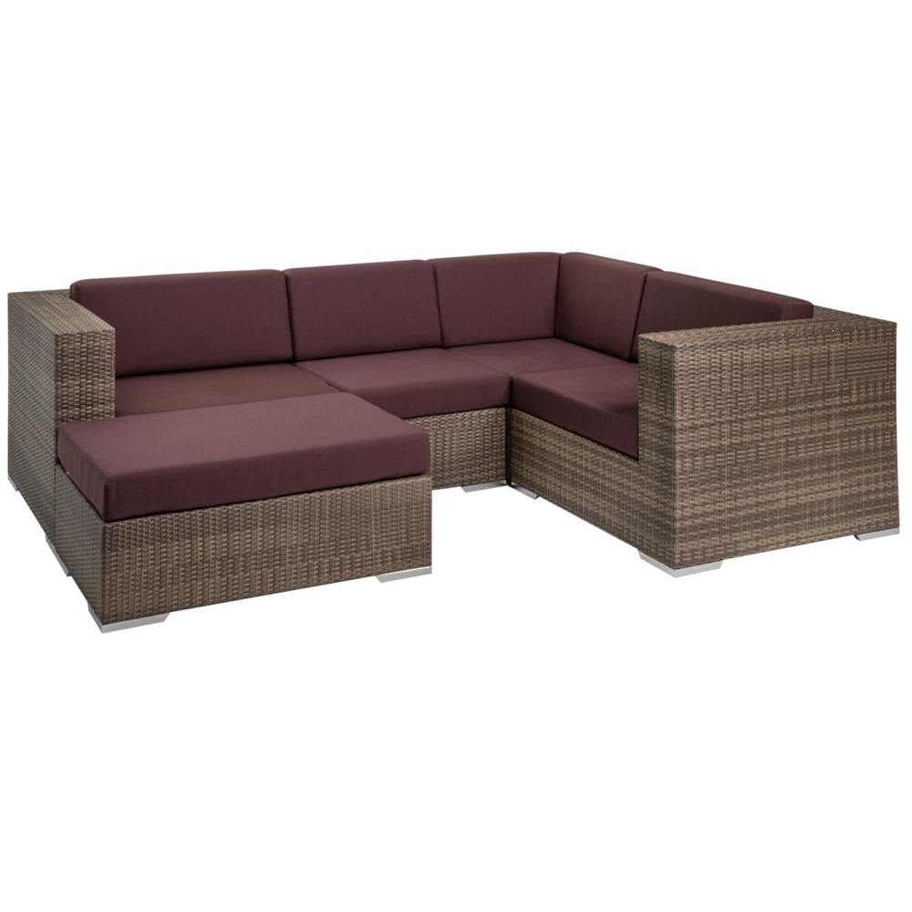 Tropitone wicker ottoman with deep seating cushion