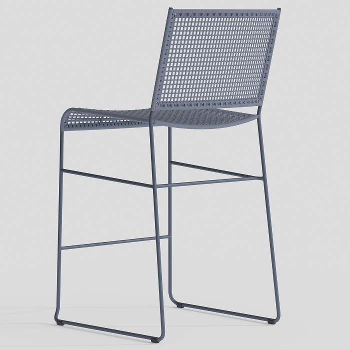 Bayfront Rope Armless Bar Stool back