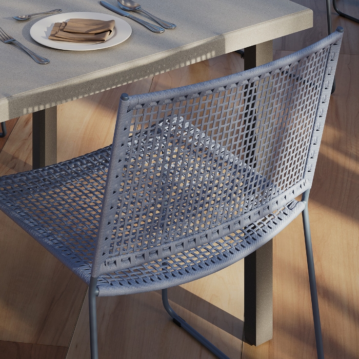 Bayfront Rope Armless Bar Stool back detail