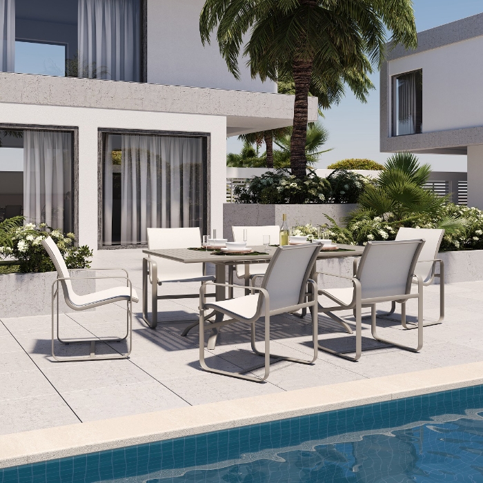 Brasilia Padded Sling Dining Set side