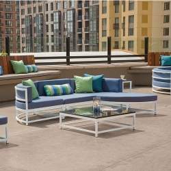 Tropitone Cabana Club Outdoor Sectional with Ottoman - TT-CABANACLUB-SET1