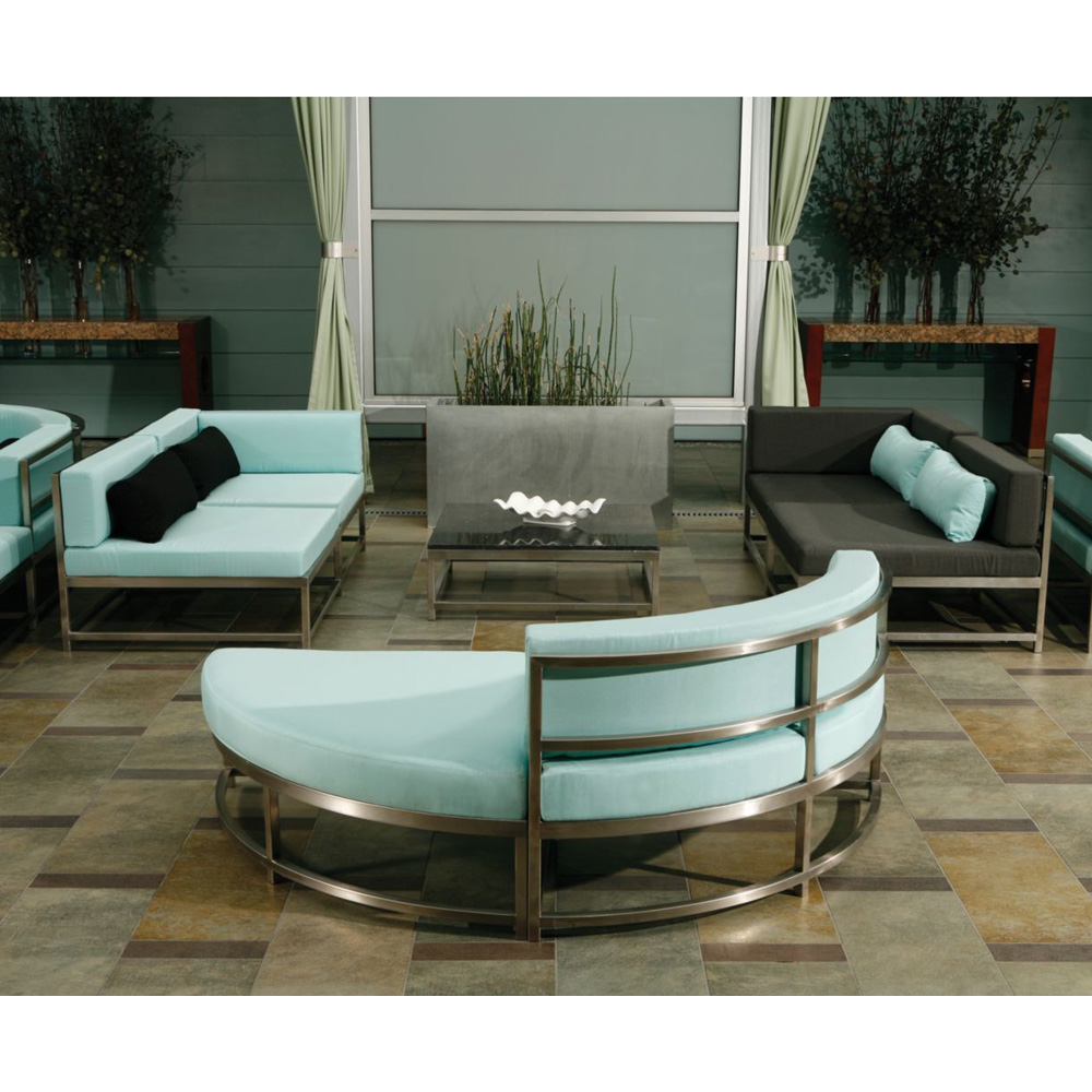 Cabana aluminum sectional with deep seating cushions