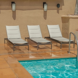 Tropitone Cabana Club Padded Sling Outdoor Chaise Lounge Set for 3 - TT-CABANACLUB-SET18