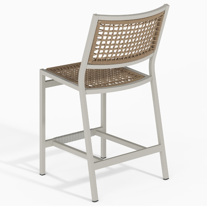Cabana Club Rope Armless Stationary Counter Stool back
