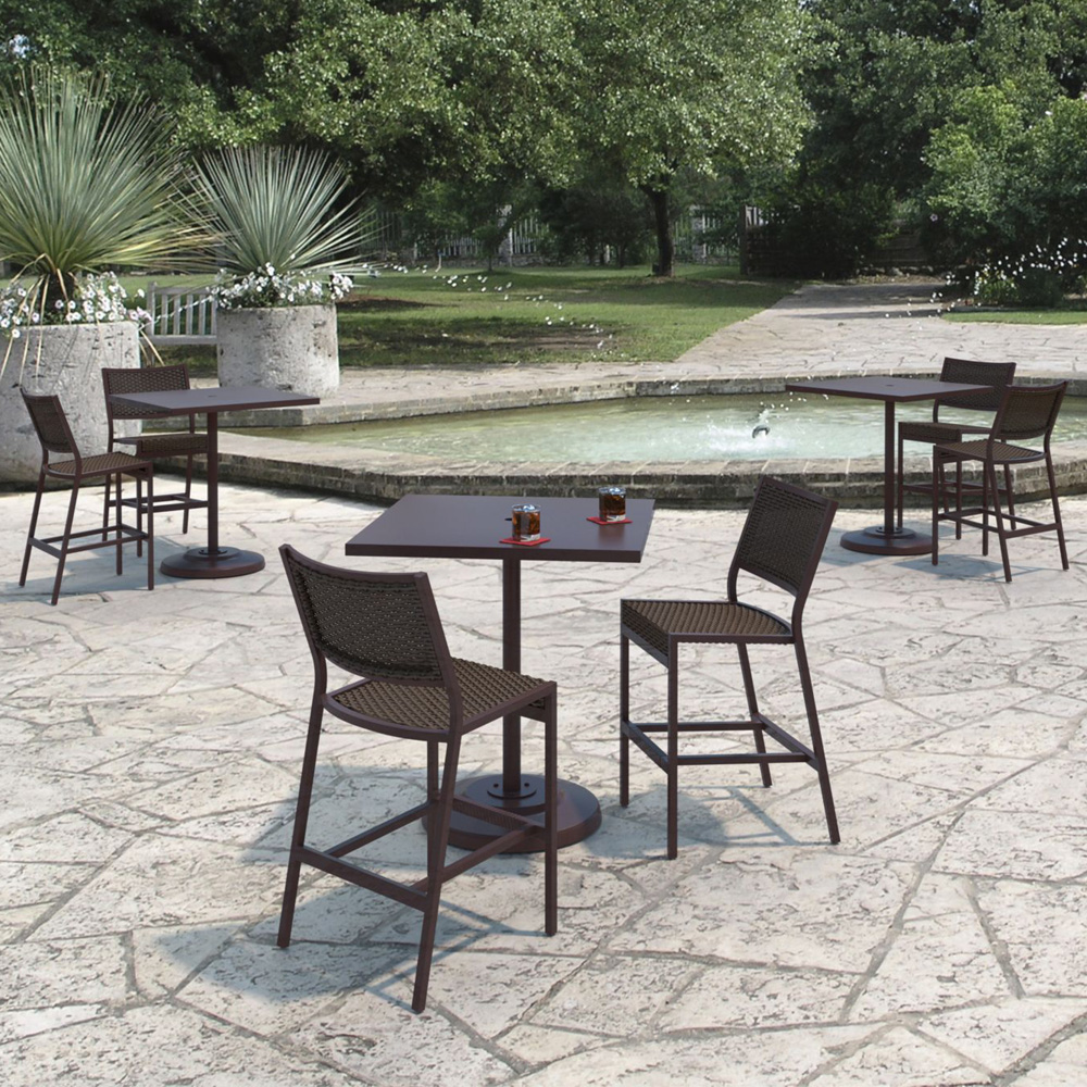 Tropitone Cabana Club Woven Outdoor Bar Set for 2 - TT-CABANACLUB-SET24