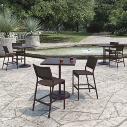 Tropitone Cabana Club Woven Outdoor Bar Set for 2 - TT-CABANACLUB-SET24