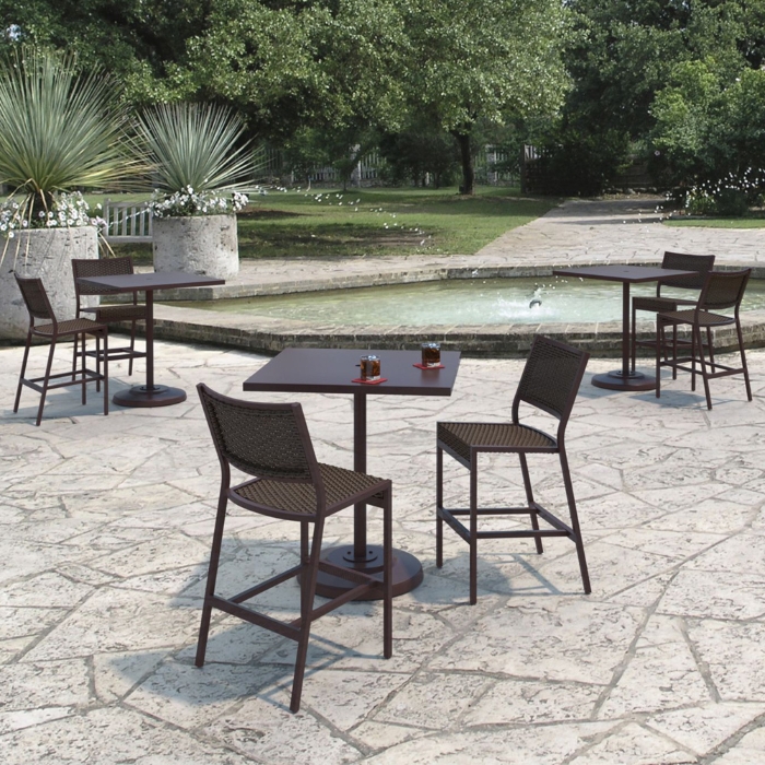 Tropitone Cabana Club Woven Outdoor Bar Set for 2 - TT-CABANACLUB-SET24