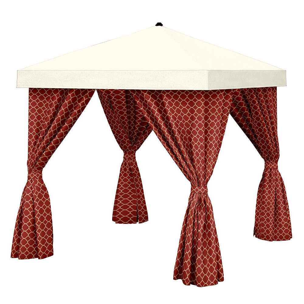 Tropitone 12' x 12' Square Cabana with Fabric Curtains - No Vent - NS012A238
