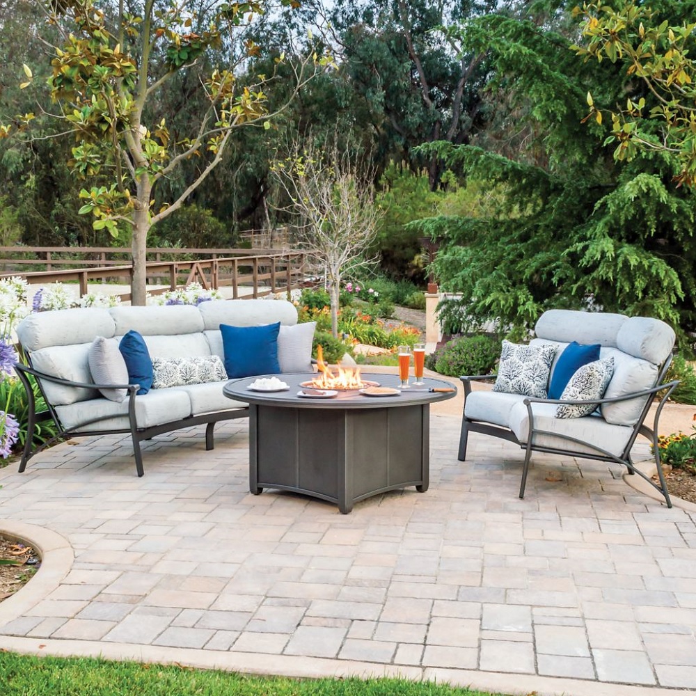 Corsica aluminum sofa with deep seating cushions