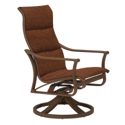 Tropitone Corsica Padded Sling High Back Swivel Rocker Dining Chair - 161170PS