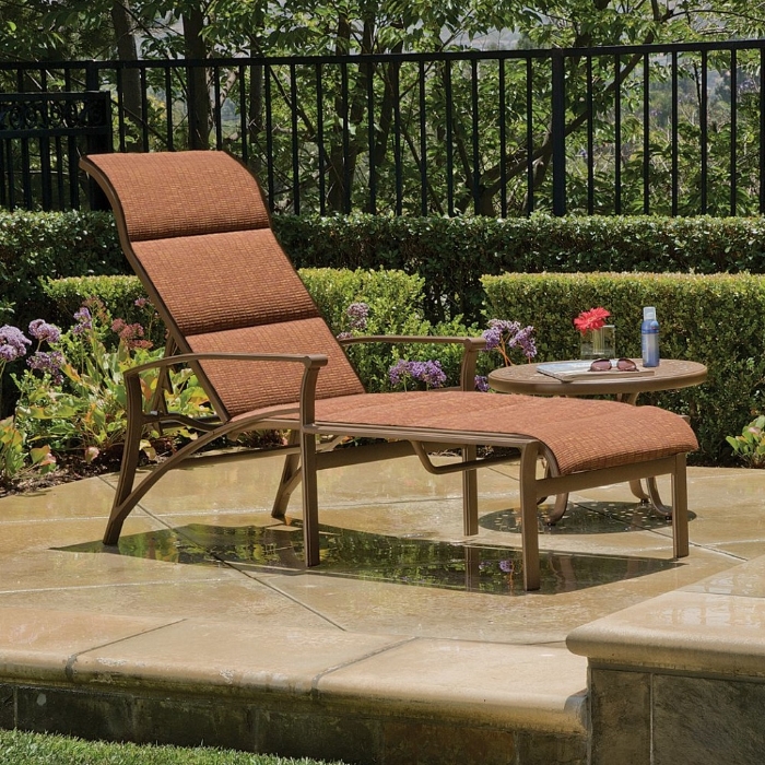 corsica aluminum chaise with padded sling seating