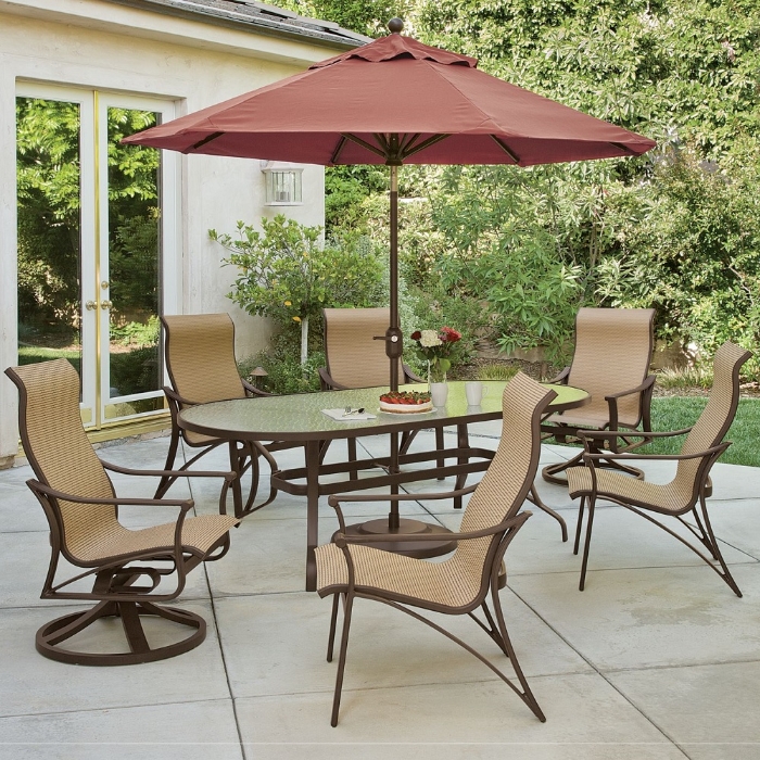 Corsica aluminum dining chair with sling seating