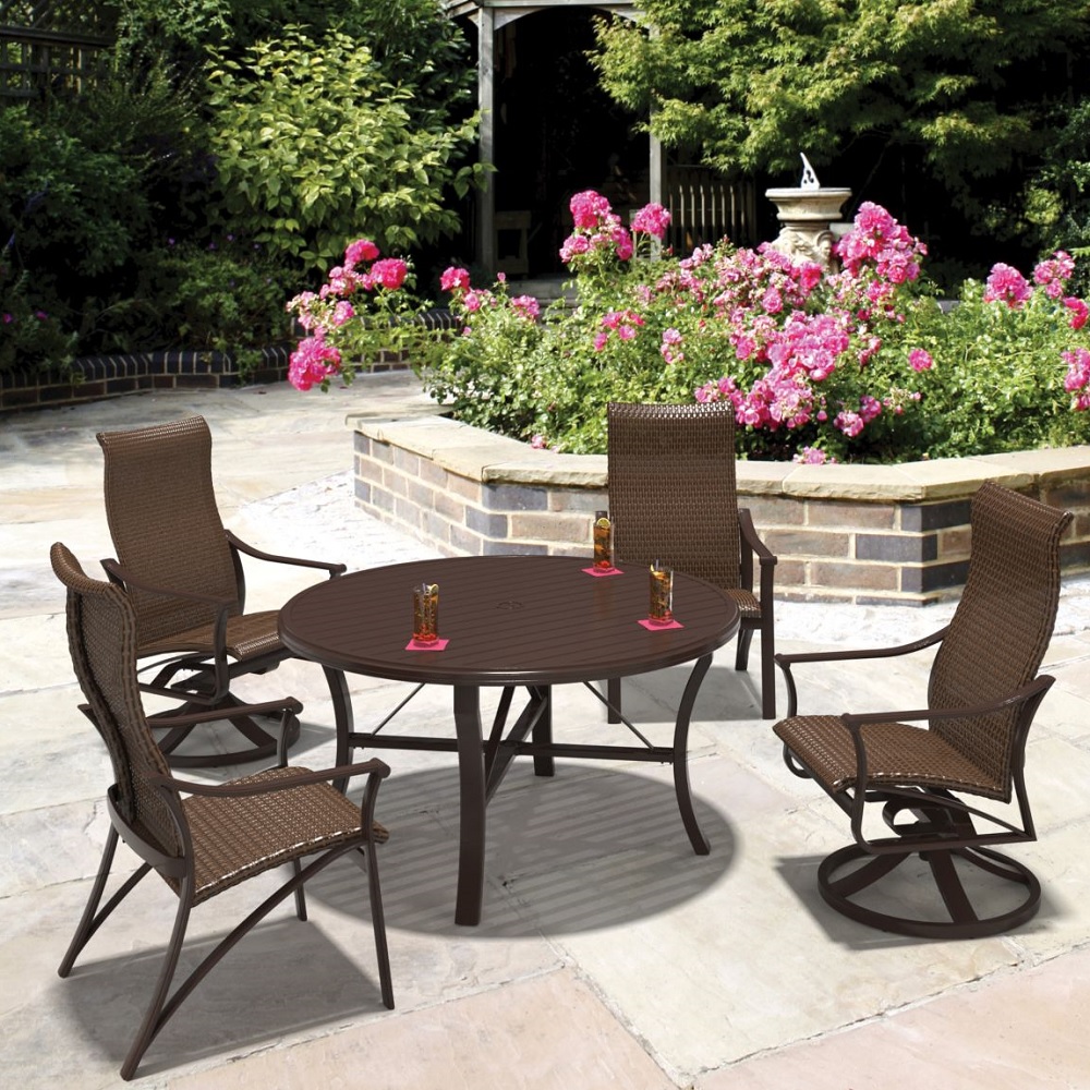 Tropitone Corsica Woven Outdoor Dining Set for 4 - TT-CORSICA-SET14