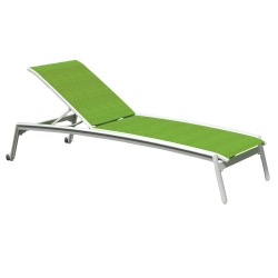 Tropitone Elance Relaxed Sling Armless Chaise Lounge with Wheels - 461132W