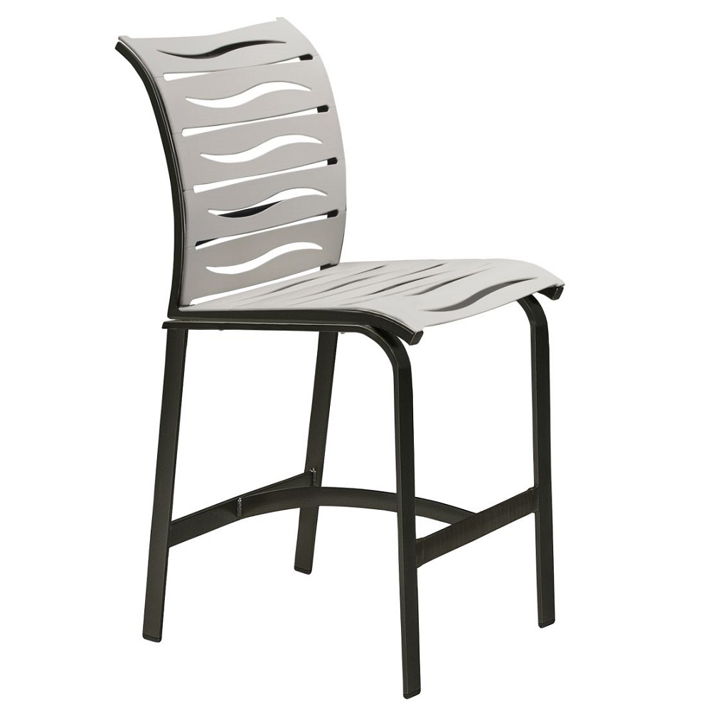 Tropitone Elance EZ Span Wave Strap Armless Stationary Bar Stool - 471429WV-28