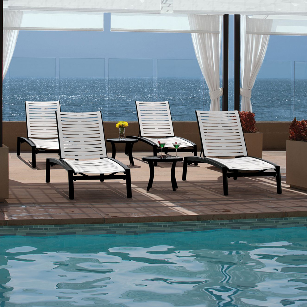 elance aluminum chaise with Ezspan straps