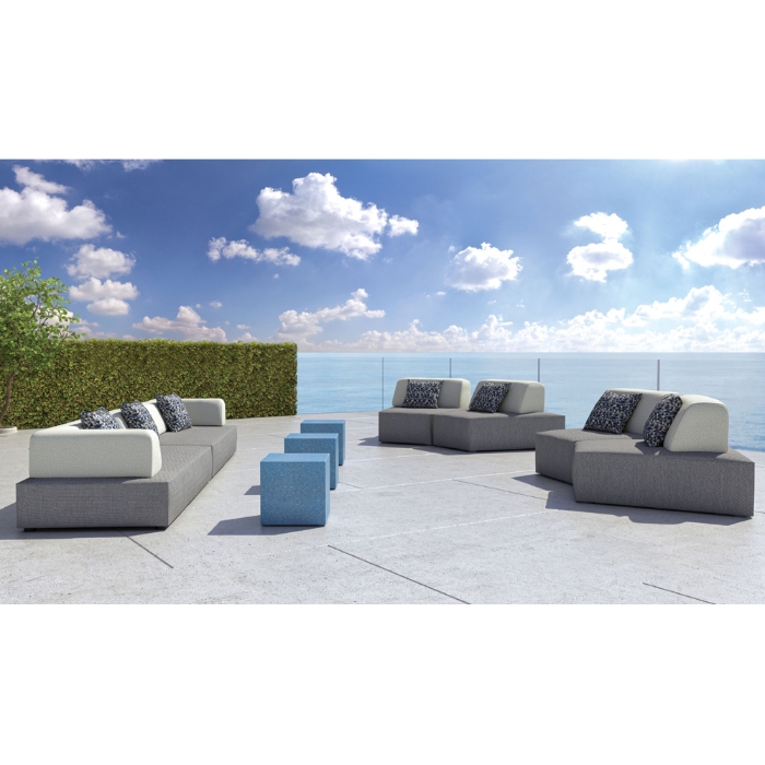 Tropitone aluminum lounger with deep seating cushions