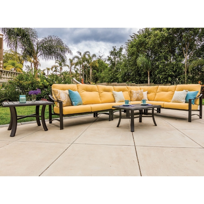 Kenzo aluminum sectional with deep seating cushions