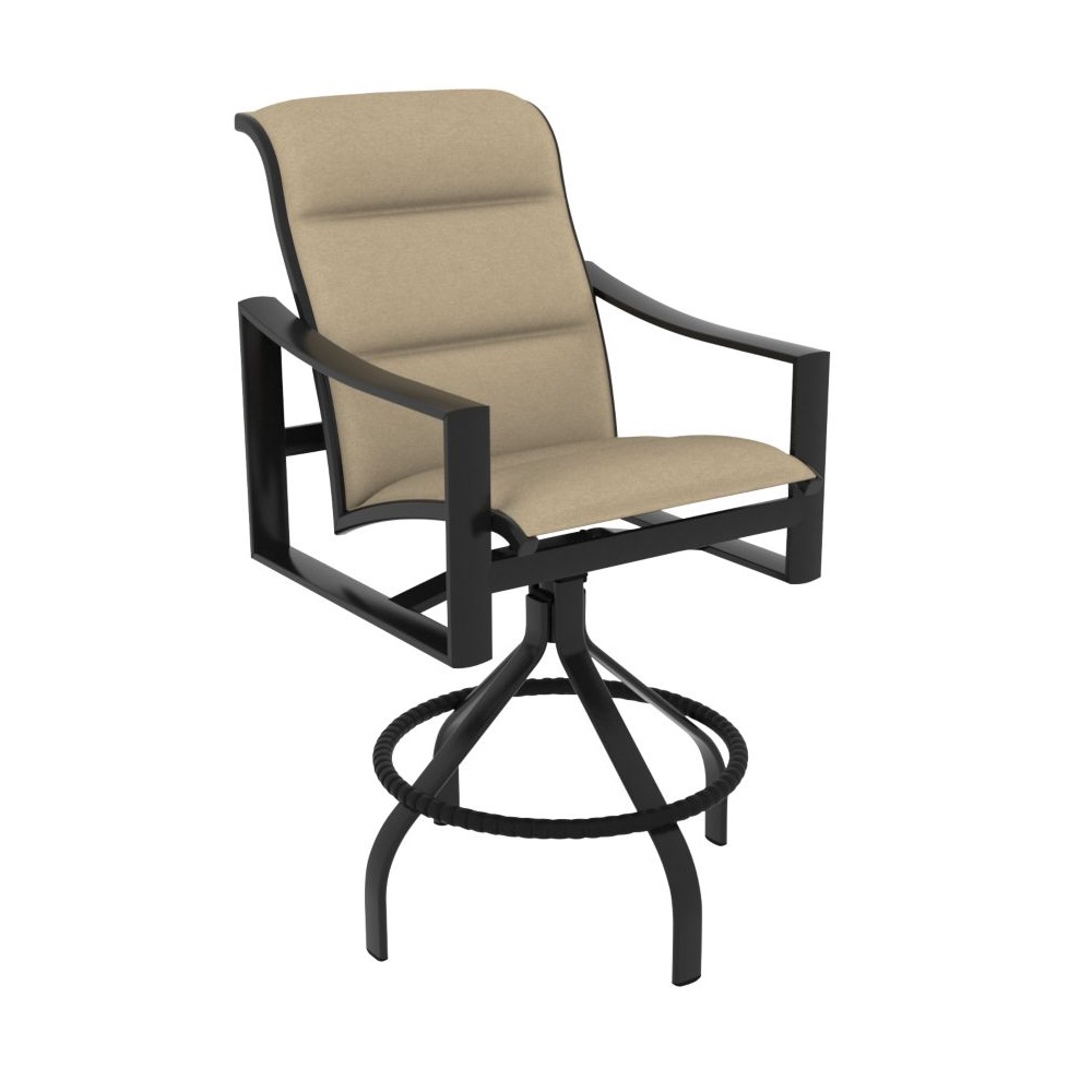 Tropitone Kenzo Padded Sling Swivel Bar Stool - 381527PS-28