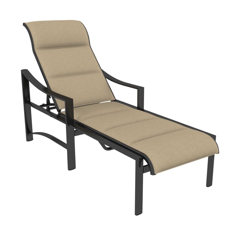Tropitone Kenzo Padded Sling Chaise Lounge with Arms - 381532PS