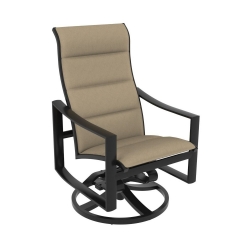 Tropitone Kenzo Padded Sling High Back Swivel Rocker Dining Chair - 381570PS