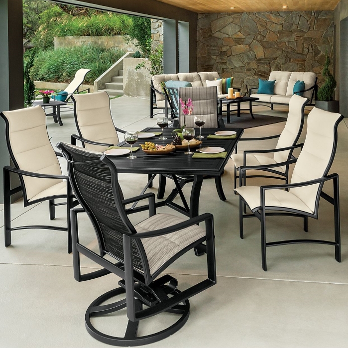 kenzo aluminum chaise with padded sling seating