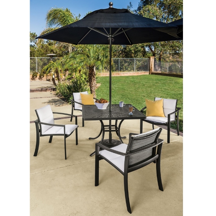 Kor aluminum bar stool with padded sling seating