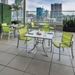 kor aluminum dining chair with sling seating