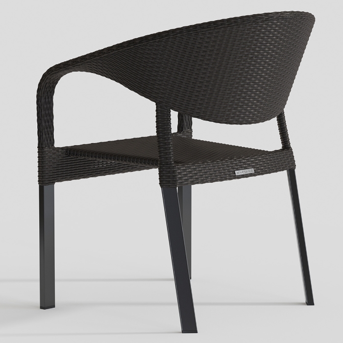 tropitone Montara Wicker Stacking Dining Chairs back