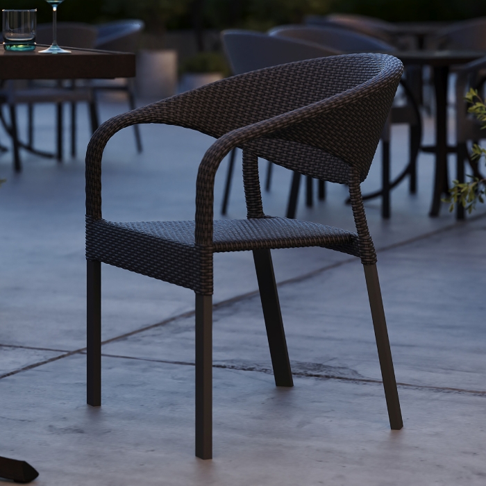 Montara Wicker Stacking Dining Chair lifestyle
