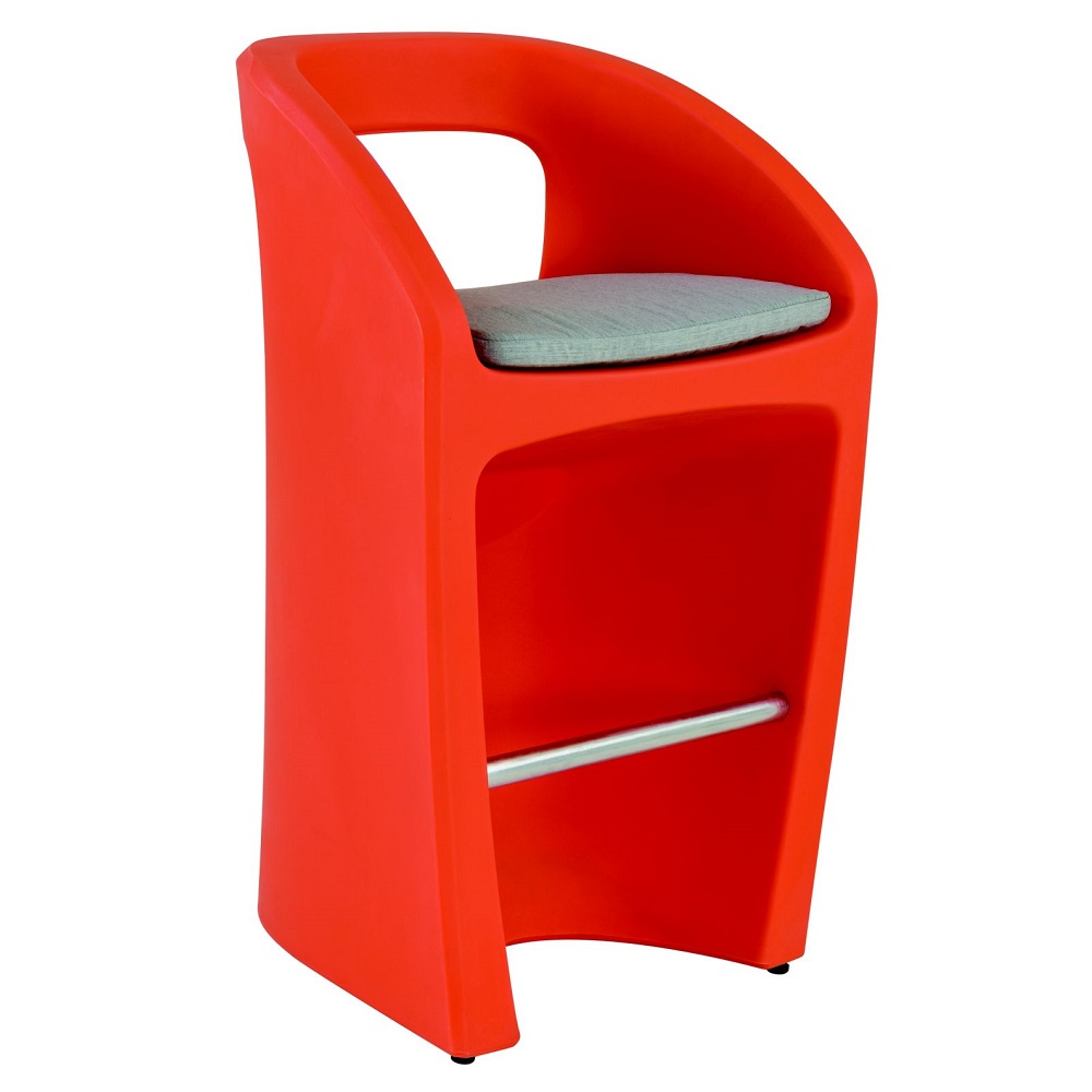 Tropitone Radius Stationary Bar Stool with Seat Pad - 3B172605