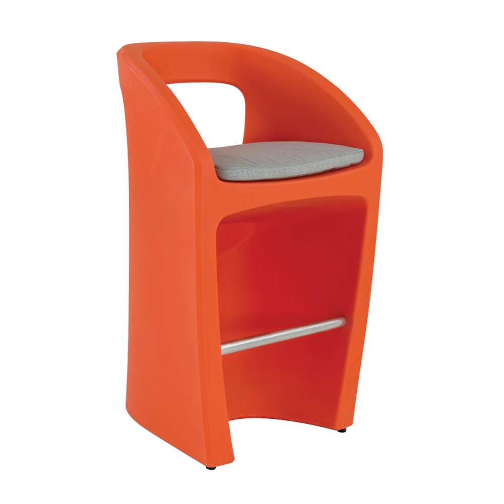 Tropitone Radius Stationary Bar Stool with Seat Pad and 10 lbs. Weight - 3B172605WT