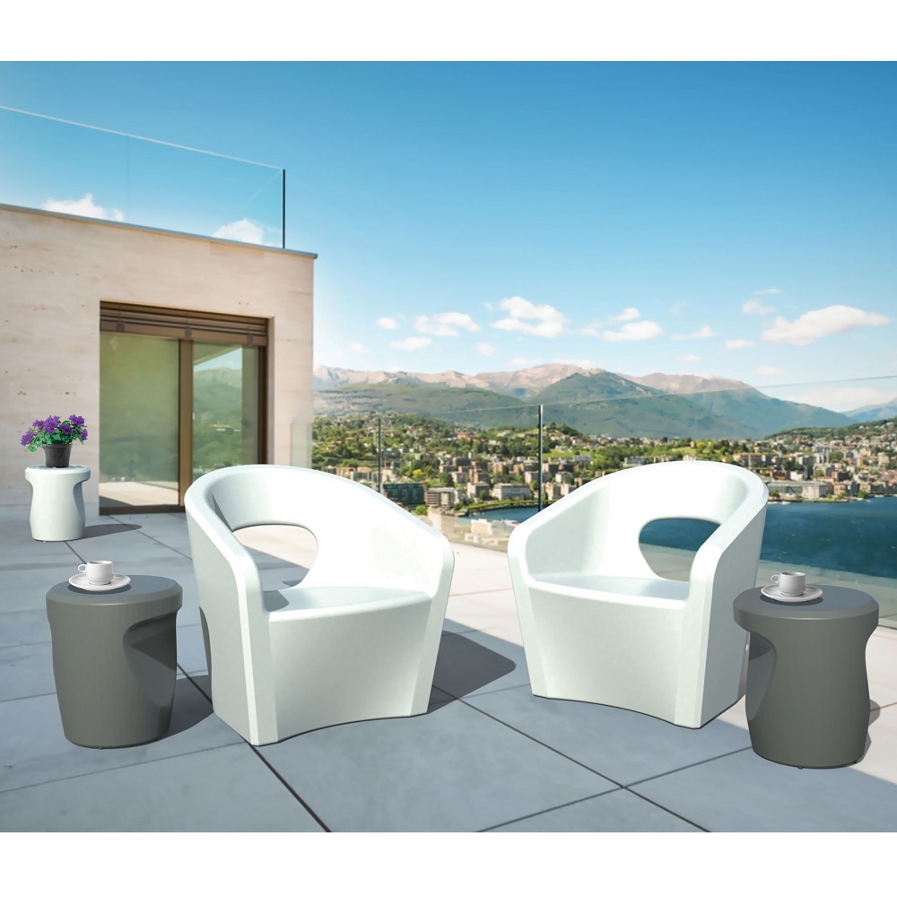 Radius marine grade polymer end table