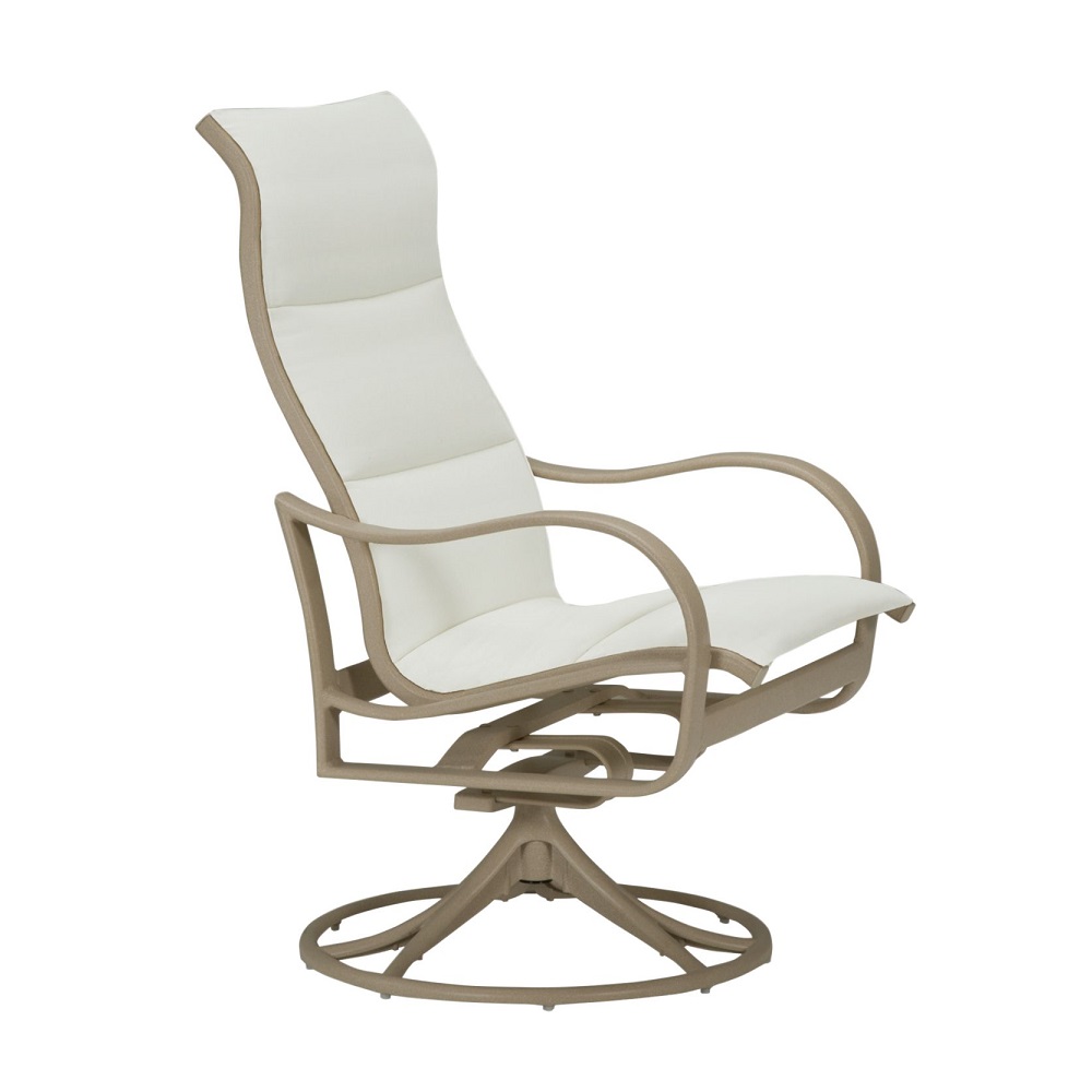 Tropitone Shoreline Padded Sling High Back Swivel Rocker Dining Chair - 960270PS
