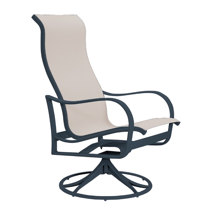 Tropitone Shoreline Sling High Back Swivel Rocker Dining Chair - 960270
