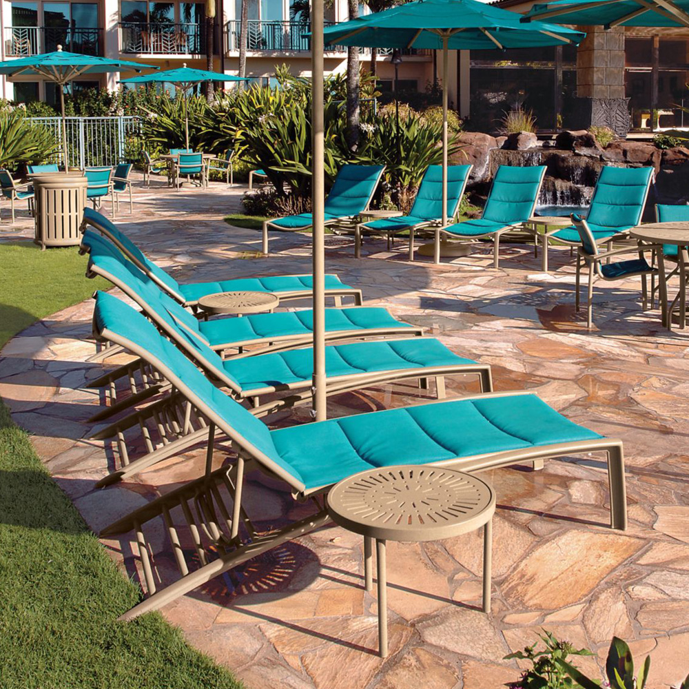 Tropitone South Beach Padded Sling Outdoor Chaise Lounge Set for 4 - TT-SOUTHBEACH-SET7