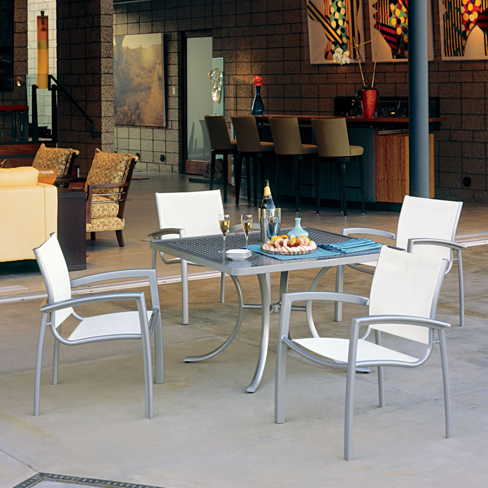 South beach aluminum dining chair with sling seating