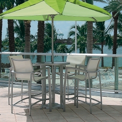 Tropitone South Beach Sling Outdoor Bar Set for 4 - TT-SOUTHBEACH-SET15