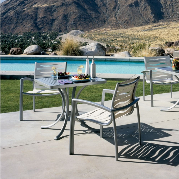 south beach aluminum dining chair with ez span straps