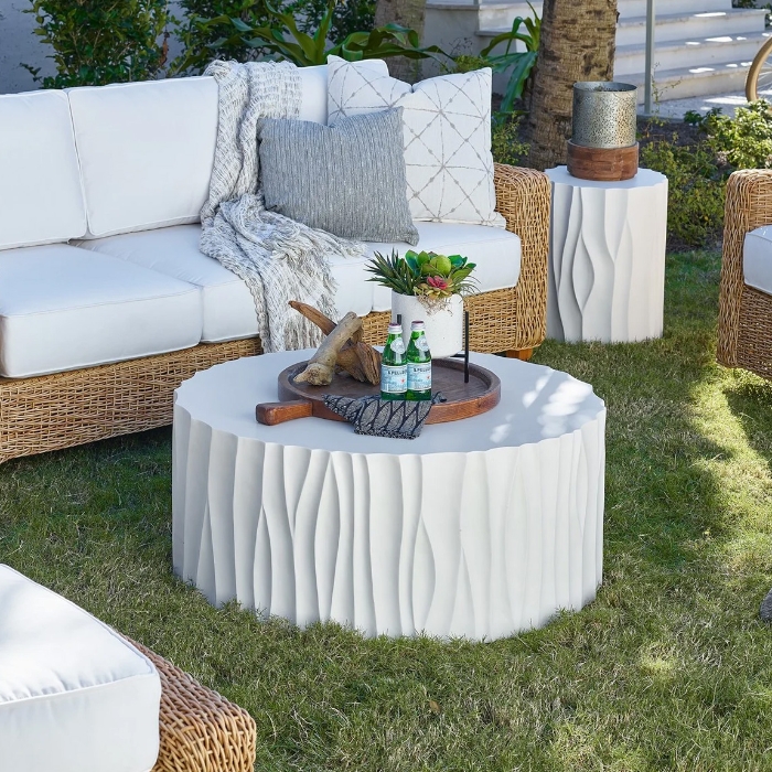 Universal Coastal Living Geneva Round Cocktail Table lifestyle