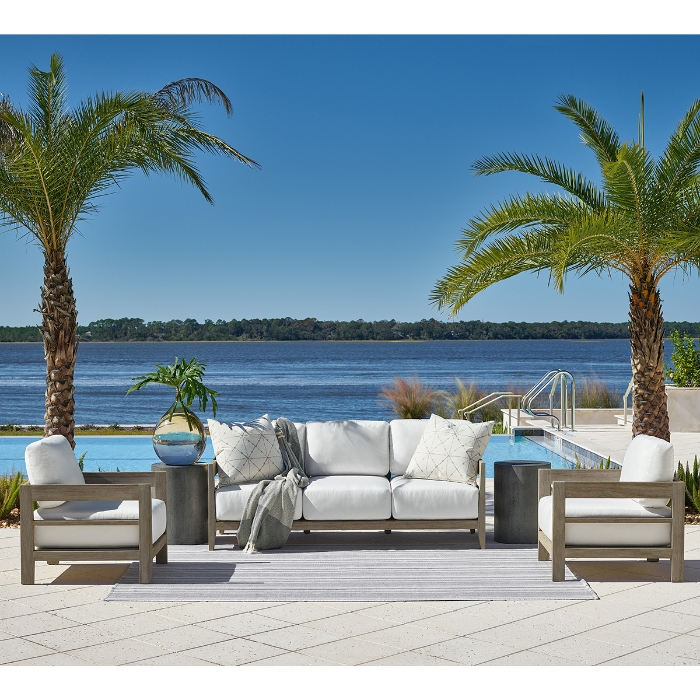 Universal La Jolla Modern Teak Patio Set - UN-LAJOLLA-SET1