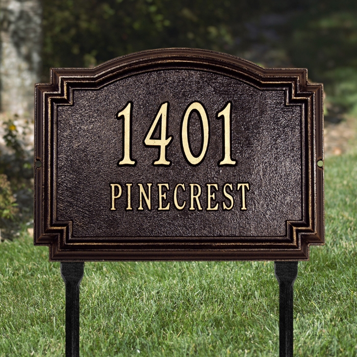 Williamsburg Standard Lawn Address Plaque - Two Line - 1293